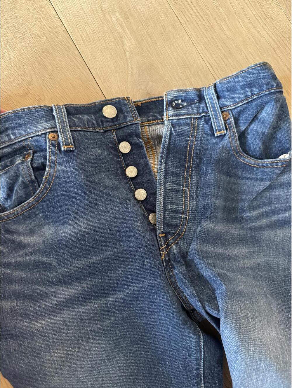 Levi's 501 Straight Jeans - Medium/Dark Wash - W24 L32 - Picture 8 of 9